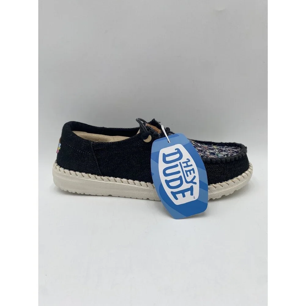 Hey Dude WENDY FUNK CRAFTED TWEED Women's NEW Casual Shoes Black Multiple Sizes